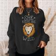 Lion She Keeps Me Wild Gifts For Lion Lovers Funny Gifts Sweatshirt Gifts for Her
