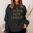 Lions Not Sheep Natural Brush Camo Graphic Sweatshirt Gifts for Her