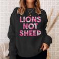 Lions Not Sheep Pink Camo Camouflage Sweatshirt Gifts for Her
