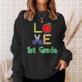 Love 1St Grade Gift Back To Elementary School Funny Sweatshirt Gifts for Her