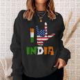 I Love India Sign Language Flag Of Usa And India Indian Sweatshirt Gifts for Her