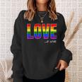 Love Is Love Lgbt Gay Lesbian Pride Colors Lgbtq Ally Sweatshirt Gifts for Her