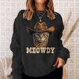 Meowdy Funny Country Cat Cowboy Hat Cat Howdy Sweatshirt Gifts for Her