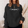 Michigan Gift Heartbeat National Pride Pulse Patriot Sweatshirt Gifts for Her