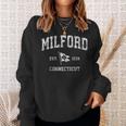 Milford Ct Vintage Nautical Boat Anchor Flag Sports Sweatshirt Gifts for Her