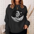 Moon Boarding Astronaut Funny Moon Funny Gifts Sweatshirt Gifts for Her