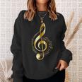 Music Note Gold Treble Clef Musical Symbol For Musicians Sweatshirt Gifts for Her