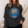 Nahant Massachusetts Ma Vintage Nautical Waves Sweatshirt Gifts for Her