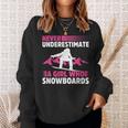 Never Underestimate A Girl Snowboard Snowboarder Wintersport Sweatshirt Gifts for Her