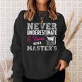 Never Underestimate A Woman With A Masters Degree Graduation Sweatshirt Gifts for Her