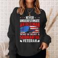 Never Underestimate An Old Submarine Veteran Patriotic Gift For Mens Sweatshirt Gifts for Her
