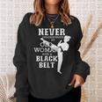 Never Underestimate An Old Woman With A Black Belt Taekwondo Old Woman Funny Gifts Sweatshirt Gifts for Her