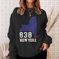 New York Area Code 838 New York Ny Map Sweatshirt Gifts for Her