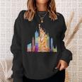 New York City Nyc Retro Watercolor Statue Of Liberty Ny City Sweatshirt Gifts for Her