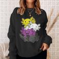 Nonbinary Flag Pride Month Lgbtq Nonbinary Axolotl Sweatshirt Gifts for Her