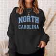 North Carolina Vintage State Nc Blue Text Sweatshirt Gifts for Her