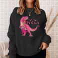 In October We Wear PinkRex Dinosaur Boys Breast Cancer Sweatshirt Gifts for Her