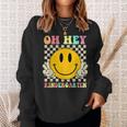 Oh Hey Kindergarten Hippie Smile Face Retro Back To School Sweatshirt Gifts for Her