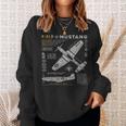P-51 Mustang Wwii Fighter Plane Us Military Aviation Design Sweatshirt Gifts for Her