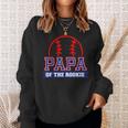 Papa Of Rookie 1St Birthday Baseball Theme Matching Party Sweatshirt Gifts for Her