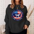 Patriotic 4Th Of July Graphic Art American Flag Fireworks Sweatshirt Gifts for Her