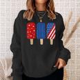 Patriotic 4Th Of July Popsicles Usa America Flag Summer Sweatshirt Gifts for Her