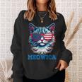 Patriotic Cat Sunglasses American Flag 4Th Of July Meowica Sweatshirt Gifts for Her