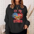 Patriotic Highland Cow Oh My Stars 4Th Of July American Flag Sweatshirt Gifts for Her