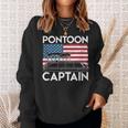 Patriotic Pontoon Captain Us American Flag Funny Boat Owner Sweatshirt Gifts for Her