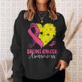 Pink Ribbon & Pickleball Ball Heart Breast Cancer Warrior Sweatshirt Gifts for Her