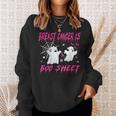 Pink Ribbon Halloween Breast Cancer Warrior Is Boo Sheet Sweatshirt Gifts for Her