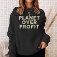 Planet Over Profit Vintage Protect Environment Quote Sweatshirt Gifts for Her