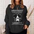 Political Liberty Vs Democracy Lamb Two Wolves Novelty Gift Sweatshirt Gifts for Her