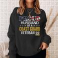 Proud Husband Of A Coast Guard Veteran With American Flag Veteran Funny Gifts Sweatshirt Gifts for Her