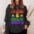 Im Here Im Queer Christmas Pajama Cool Lgbt-Q Gay Pride Xmas Sweatshirt Gifts for Her