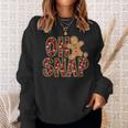 Red Cheerful Sparkly Oh Snap Gingerbread Christmas Cute Xmas Sweatshirt Gifts for Her
