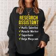 Research Assistant Miracle Worker Superhero Ninja Sweatshirt Gifts for Her