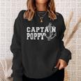 Retro Captain Poppy Pontoon Lake Sailor Fishing Boating Sweatshirt Gifts for Her