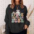 Retro Spook Tacular Bcba Halloween Ghost Spooky Season Sweatshirt Gifts for Her