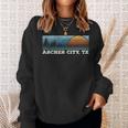 Retro Sunset Stripes Archer City Texas Sweatshirt Gifts for Her