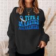 Retro Type 1 Diabetes Awareness Blue Ribbon T1d Warrior Sweatshirt Gifts for Her