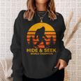 Retro Vintage Bigfoot Yeti Sasquatch Hide And Seek Sasquatch Funny Gifts Sweatshirt Gifts for Her