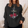 Rose And Anchor Nautical Tattoo Design Sweatshirt Gifts for Her