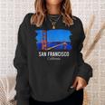 San Francisco California Bay Area Golden Gate Bridge Skyline Sweatshirt Gifts for Her