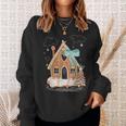 Santa Gingerbread House Christmas Holiday Season Snowflakes Sweatshirt Gifts for Her