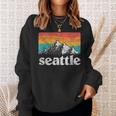 Seattle Washington Retro 70S 80S Mountains Nature Distressed Sweatshirt Gifts for Her