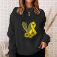 In September We Wear Gold Childhood Cancer Awareness Ribbon Sweatshirt Gifts for Her