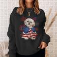Shih Tzu Dog American Usa Flag 4Th Of July Dog Lover Owner Sweatshirt Gifts for Her