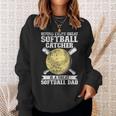 Softball Catcher Dad Pitcher Fastpitch Coach Fathers Day Sweatshirt Gifts for Her