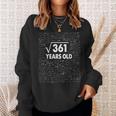 Square Root Of 361 19Th Birthday 19 Years Old Math Math Funny Gifts Sweatshirt Gifts for Her